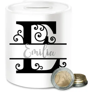 Spardose - Buchstaben - Anfangsbuchstabe anpassbar Name Geschenk Initialen I - Unisize - Weiß - Buchstabe trinkgeldkasse personalisierte e gelddose trinkgeldkaasse personalisierter sparbüchse
