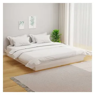 vidaXL Massivholzbett 200 x 200 cm Weiß