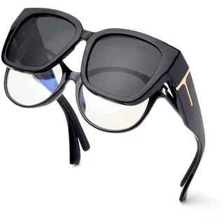 Face Shadow Überzieh Sonnenbrille über Normale Brille Polarisiert, Unisex - 55 (L)