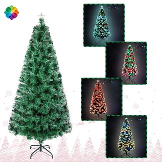 UISEBRT Künstlicher Weihnachtsbaum mit Beleuchtung 210cm - LED Tannenbaum Christbaum Dekobaum mit Glasfaser-Farbwechsel (210cm, Bunte Glasfaser)