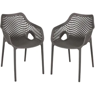 Garden Pleasure LAURIA Stapelstuhl 53 x 60 x 80 cm grau 2 St.