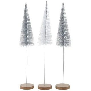 BOLTZE GRUPPE Dekobaum Dekoaufsteller Tarvo Weihnachtsbaum H 40 cm silber Kunststoff 3er Set