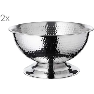 Edzard Champagnerkühler Cara, Edelstahl hochglanzpoliert, gehämmert, Durchmesser 40 cm, Höhe 21 cm