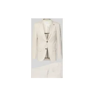 Slim Fit Anzug mit steigendem Revers, Beige, 54