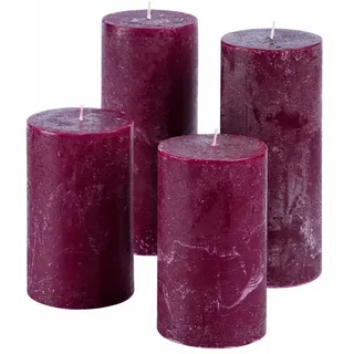 Mirabeau Stumpenkerze Kerze 4er Set Berekua lila (4er Set, 4er Set), none lila