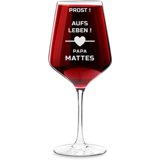 Maverton Rubin XL Weinglas mit Gravur - 530 ml - Wein Glas personalisiert - Rotweinglas Weißweinglas - Geschenk für Männer zum Geburtstag - Männergeschenke - Prost !
