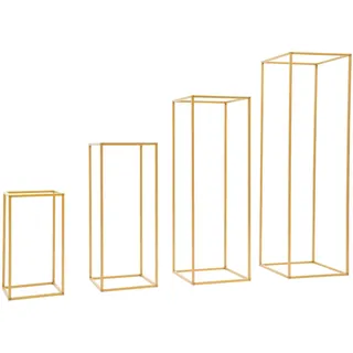 ureggvbu 4Pcs Gold Metall Blumenständer Gold Metall Blumenständer Metal Flower Stand 40cm/60cm/80cm/100cm Kombination für Hochzeitsdekoration Valentinstag Dekoration Neujahrsdekoration