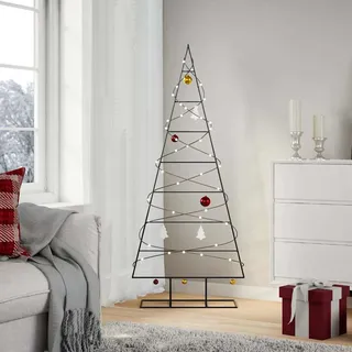 vidaXL Metall-Weihnachtsbaum Schwarz 150 cm