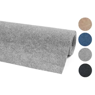 andiamo Teppichboden Milo, Nadelfilz Auslegware, 200 x 600 cm, Grau | Meterware zum Zuschneiden, 2,5 mm Höhe, 75% Polyester und 25% Polypropylen, für Hobbyraum, Wohnwagen
