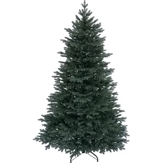 RS Trade 1418 Premium Nordmanntanne 100% Spritzguss 240 cm Weihnachtsbaum künstlich (Ø ca. 147 cm) mit ca. 6980 Spitzen, schwer entflammbar, Schnellaufbau Klappsystem, inkl. Christbaum Ständer