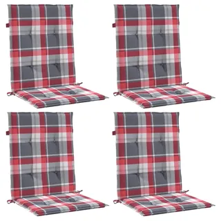 vidaXL Sitzkissen 100 x 50 x 3 cm rot kariert 4 St.