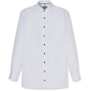 Olymp Businesshemd OLYMP "OLYMP Luxor, Comfort Fit, Under-Button-down", Herren, Gr. 47, Normaler Arm, weiß, 100% Baumwolle, Hemden