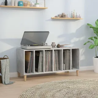 Tidyard Regal Schallplatten Standregal Bücherregal Plattenschrank Schallplattenschrank Beistellschrank TV-Schrank Sideboard Kommode Aufbewahrungsschrank Schrank Betongrau 100x38x48 cm Holzwerkstoff