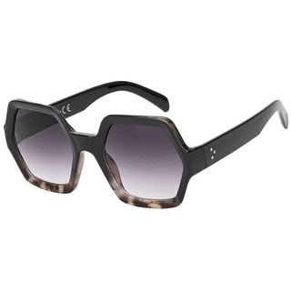 BEZLIT Eyewear Retrosonnenbrille Große Designer Damen Sonnenbrille (1-St) mit violett und braunen Linsen schwarz