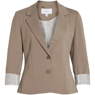 Vila Damen Blazer VIVILMA L/S Blazer/KA (DE/NL/SE/PL, Numerisch, 38, Regular, Regular, Fungi) - 38