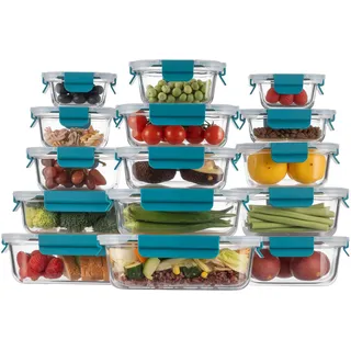 GENICOOK Frischhaltedosen aus Glas,Glasbehälter mit deckel meal prep boxen glas Borosilikatglas luftdicht Mikrowellen Ofen Gefrier&Spülmaschinenfest Ideal für Meal Prep Familie Büro Küchenaufbewahrung