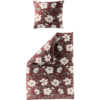 Traumschlaf Menen Blumen Rot 135 x 200 cm + 80 x 80 cm