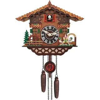 Kuckucksuhr Schwarzwälder Hausuhr, große handgefertigte Kuckucksuhr aus Holz