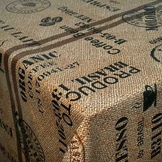 Wachstuch Wachstischdecke Tischdecke Breite und Länge wählbar Kaffeesack Braun Beige 130 x 130 cm Eckig abwaschbar Gartentischdecke