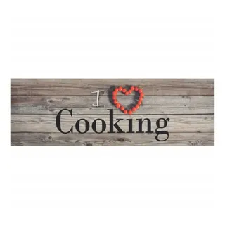 vidaXL Küchenteppich Waschbar Cooking Grau 60x180 cm Samt