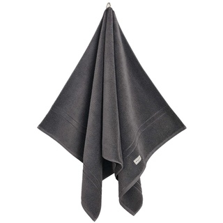 GANT Duschtuch - Premium Towel, Frottee, Bio-Baumwolle, Logo, uni Dunkelgrau 70x140cm