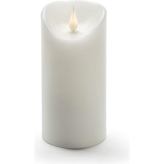 Konstsmide, LED Kerzen, LED Echtwachskerze, weiß, mit 3D Flamme, Ø 7, 5 cm, Höhe: 15, 5 cm, mit 4h und 8h Timer (1 x)