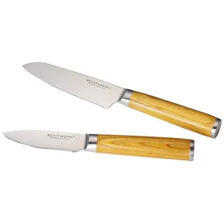 ECHTWERK Messer-Set Damaszener Messer Set 2tlg braun