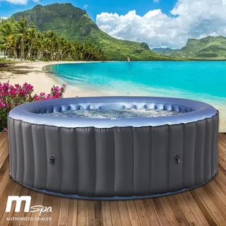 BRAST Whirlpool aufblasbar MSpa Bergen für 4 Personen | Ø180x70cm | In- Outdoor Pool | Ganzjähriger Einsatz | 118 Massagedüsen | Stromsparend i...