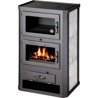 VICTORIA Grande F Kaminofen Stahl Schwarz/Abdeckplatte Schwarz