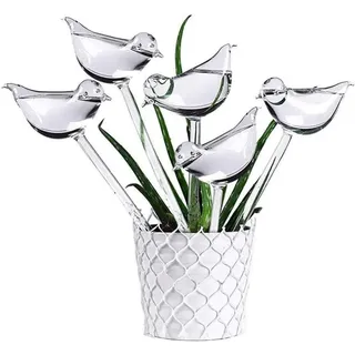 5er-set Automatische Glas-bewässerungskugeln, Pflanzenbewässerung, Transparent, In Vogelform, Für Zimmerpflanzen, Gartenstecker, Blumen Npterbl