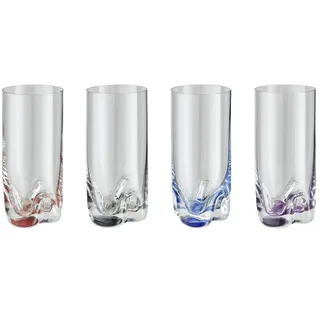 Peill+Putzler Longdrinkglas, 4er-Set  Fiesta , mehrfarbig , Kristallglas , Maße (cm): H: 14,5