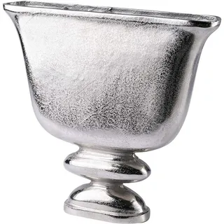 MichaelNoll Dekovase Vase Gefäß Pokalvase Dekovase Aluminium Silber Deko - 42 cm