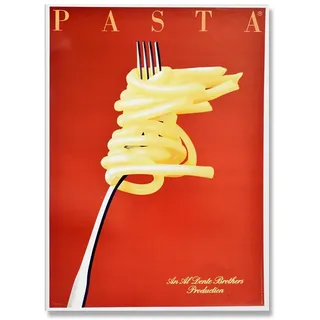 Vintage italienische Pasta Leinwand Malerei Retro Essen und Trinken italienisches Café Restaurant Druck Clown Poster Wandbild Küchendekoration (Color : C, Size : 50x70cm No Frame)