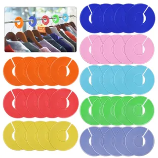 40 Stück Kleiderschranktrenner, 8 Farben, Trennwand für Kleiderbügel, für Kleidung, Baby-Kleiderschrank, Serie XXS bis XXXL mit Marker