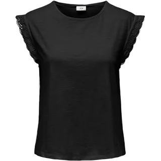 Jacqueline de Yong Damen Jdysalva Life S/L Crochet Top JRS, Black, M - M