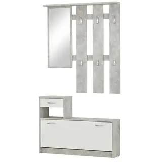 Stella Trading Garderobenset Vera 100 x 191 x 25 cm Grau