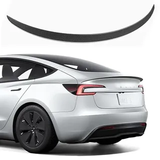 TOPABYTE Spoiler für Tesla Model 3 Highland 2026-2024 (Matte Kohlefaser) | Refreshed Heckspoiler Flügellippe Original Rear Spoiler Wings Tail Rear Trunk Lip für Tesla Model 3 Highland Zubehör ABS