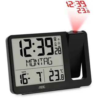 ADE Digitaler Funkwecker schwarz