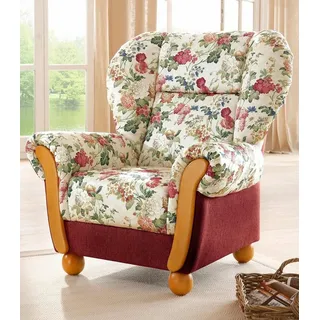 Home affaire Sessel Milano, bequemer Ohrensessel im Landhaus-Stil, Hochlehnsessel rot