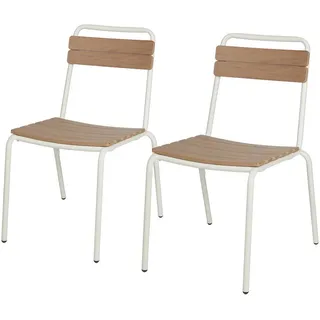Butlers Stapelstuhl, Beige, Metall, Kunststoff, 50x83x60 cm, Gartenmöbel, Gartenstühle, Gartenstühle