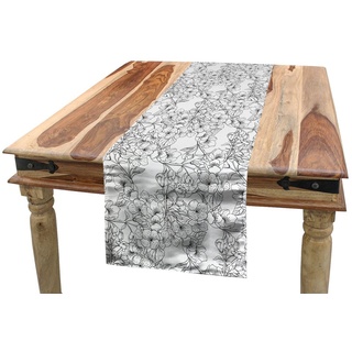 Abakuhaus Tischläufer Esszimmer Küche Rechteckiger Dekorativer Tischläufer, Jasmin Floral Blühende Zweige grau|weiß 40 cm x 180 cm
