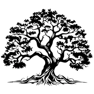 Jumpeak Wanddekoobjekt Baum des Lebens Kunst Wanddeko,Baum,Natur,Für Wohnzimmer, Schlafzimmer, Metall,4 Farben,2 Maße,Inkl.Schrauben,Deko Geschenk,Baum Silhouette schwarz 47 cm x 40 cm