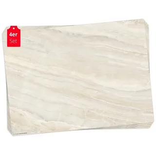 Tischsetmacher Platzset Tischsets, Platzsets abwaschbar - Marmorplatte in beige, (aus erstklassigem Vinyl (Kunststoff – BPA-frei), 4-St., 44 x 32 cm - rutschfeste Tischdekoration), Made in Germany beige