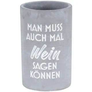 Levandeo® Wein- und Sektkühler, Weinkühler Beton Grau H21cm Flaschenkühler Spruch Wein Sektkühler