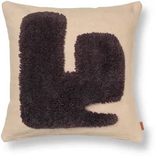 Ferm Living - Lay Kissen 50 x 50 cm, sand / dunkelbraun