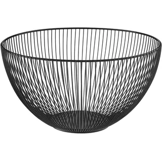 AMBITION Obstkorb aus Metall Schwarz Ø24 cm Obstschale modern Küchenschale für Obst Gemüse Brot Loft Stil Decor