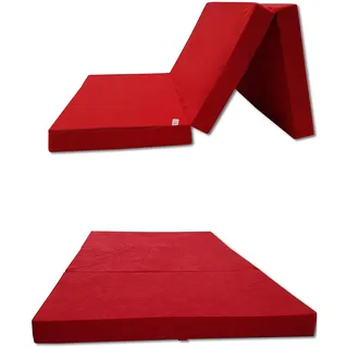 Odolplusz Klappmatratze Faltmatratze Klappbett - Made IN EU - als Matratze Gästebett Gästematratze einsetzbar (Rot, 80 x 200 cm)