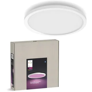Philips Hue Surimu White & Color Ambiance Panel Deckenlampe, rund, dimmbare Deckenleuchte für das Hue Lichtsystem mit 16 Mio. Farben, steuerbar via App, kompatibel mit Amazon Alexa (Echo, Echo Dot)