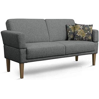 Cavadore 3-Sitzer Sofa Femarn mit Federkern / Küchensofa für Esszimmer oder Küche / 190 x 98 x 81 / Strukturstoff Grau