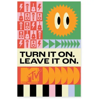 Spreadshirt MTV Cooles Design Mit Sonne Und Slogan Poster 40x60 cm, One size, Weiß